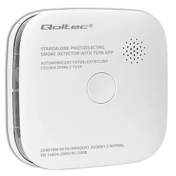 Detektor dymu s batériou Tuya WiFi LED