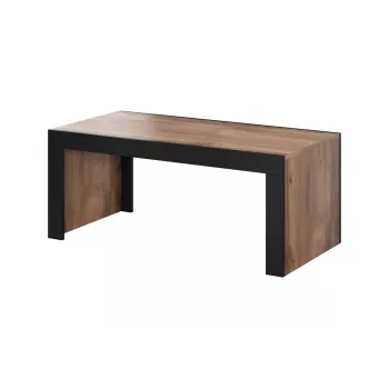 Konferenčný stolík Cama Meble MILA 120x60x50 cm doska dub wotan, čierna konštrukcia