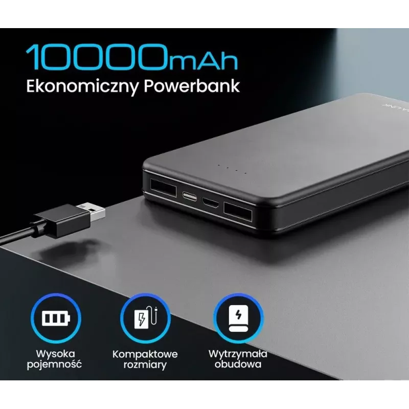 Prenosná powerbank Extralink EPB-078B 10000mAh