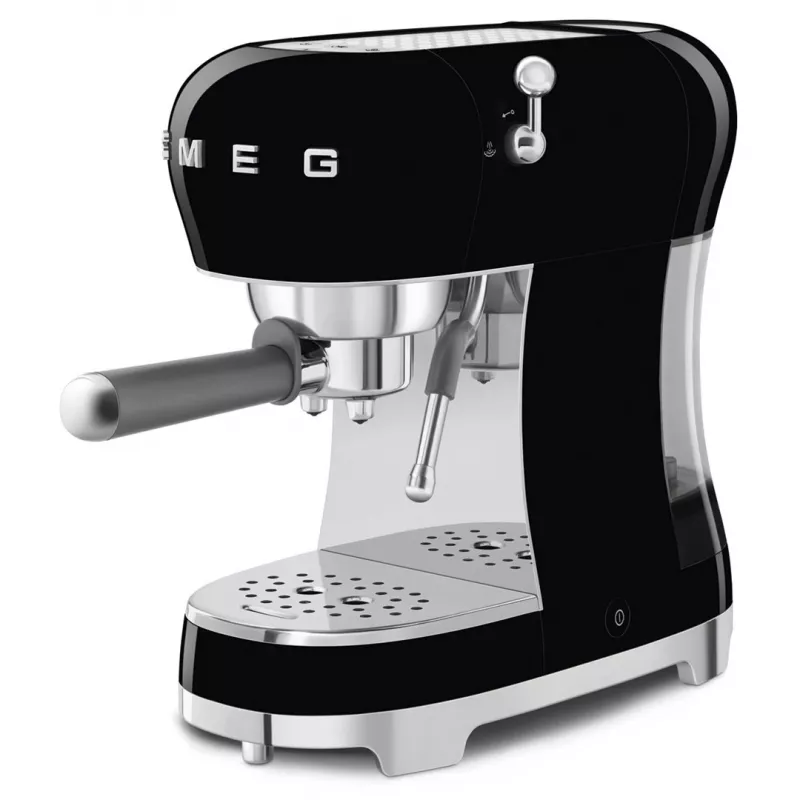 SMEG 50's Style ECF02BLEU espresso kávovar, 15 bar, čierny