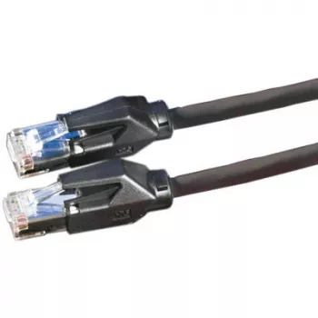 DTWYLER patch kábel Cat.6 trieda E S/FTP CU 7702 flex LSOH Hirose TM21 čierny 2m