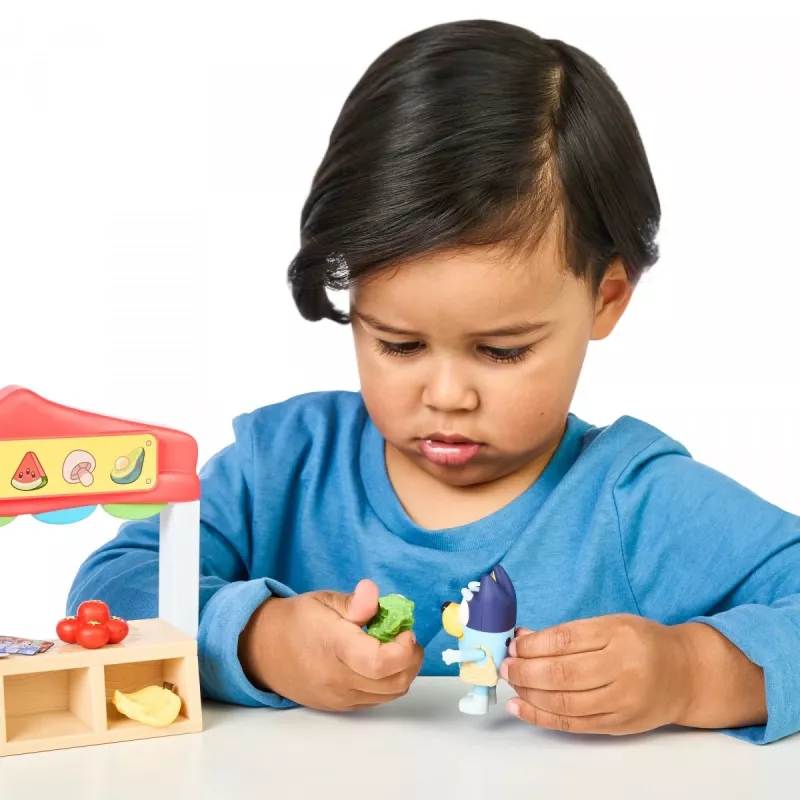 Sada hračiek figúrok TMTOYS Mini Bluey potravinový obchod BLU17555 – sada mini figúrok pre zábavu