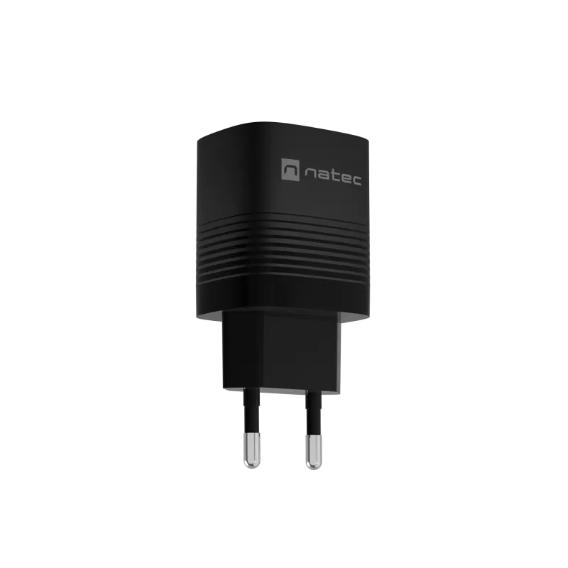 NATEC káblová nabíjačka pre mobilné zariadenia NUC-2141, 30W, USB-C PD 3.0 + USB-A QC 3.0, 110–240V, čierna