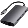Satechi hliníkový adaptér V2 USB-C (USB-C, 3x USB-A, 4K HDMI, čítačka kariet micro/SD, Ethernet) (Starlight Grey)