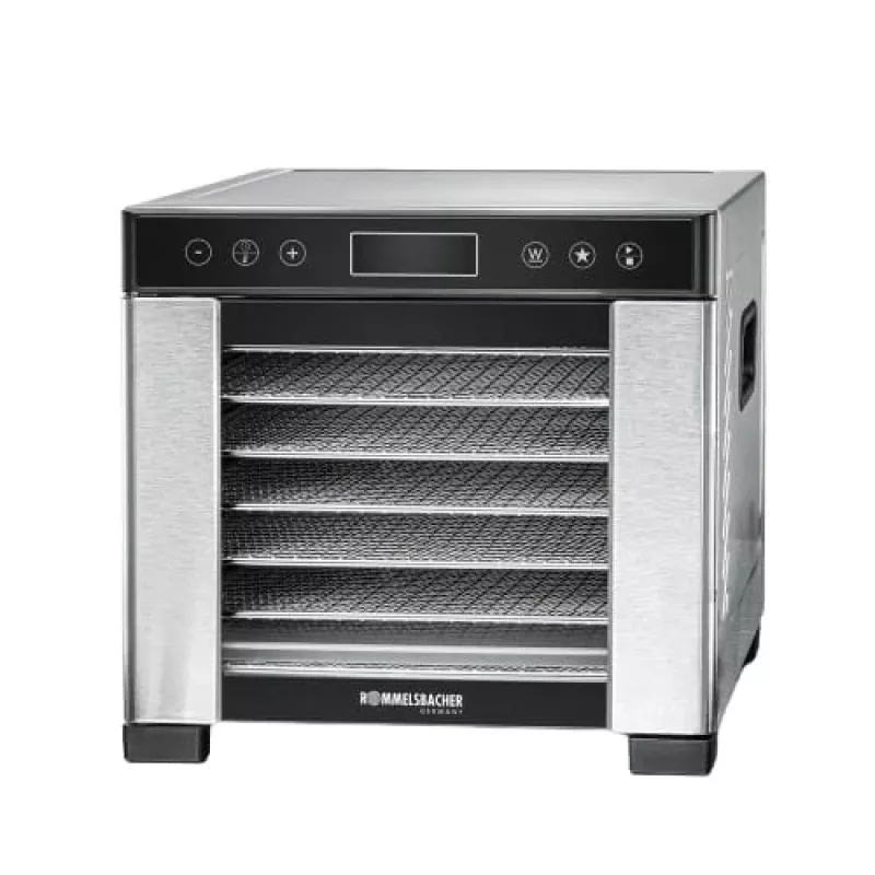 Rommelsbacher DA 650 sušička potravín 600 W, 7 poschodí, 35–75 °C, časovač 99 h, nerezová oceľ/čierna