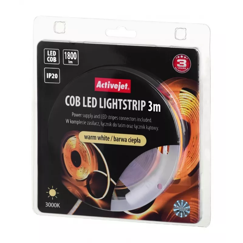 Activejet AJE-COB 3m teplý LED pásik univerzálny LED pásik do interiéru