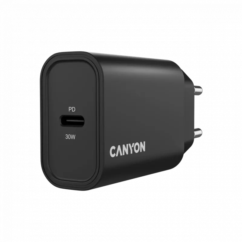 CANYON OnCharge 30CL 30 W PD nástenná nabíjačka 1-násobná EU konektor čierna