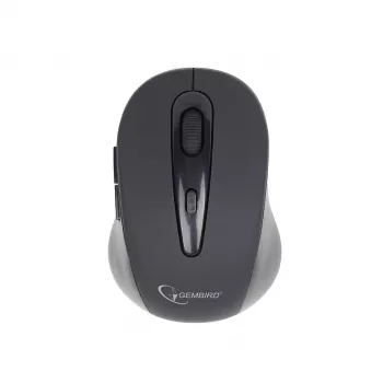 Bezdrôtová optická Bluetooth myš GEMBIRD MUSWB2 — pre pravákov, 1600 DPI, 6 tlačidiel, čierna/sivá, batérie AAA