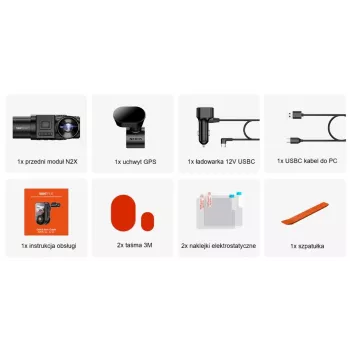 Auto kamera VANTRUE N2X LTE – 2,7K Ultra HD, SONY STARVIS 2 IMX675 hlavná, 158° F/1,8, 2-kanálová, GPS, Wi‑Fi, IPS 2 palcový displej
