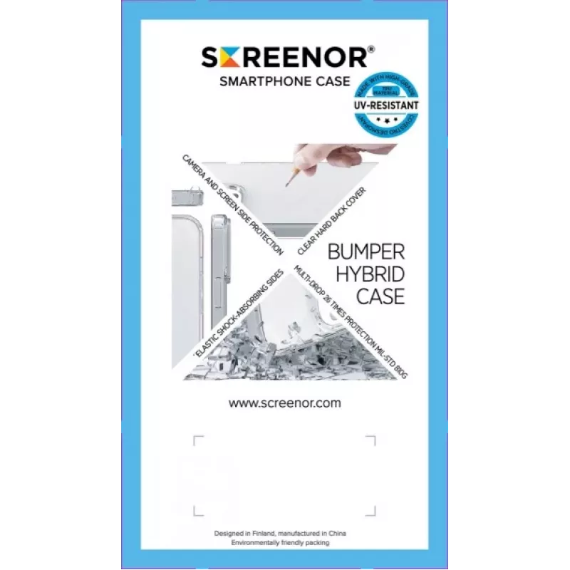Screenor Bumper puzdro pre iPhone 15, priehľadné, 25601