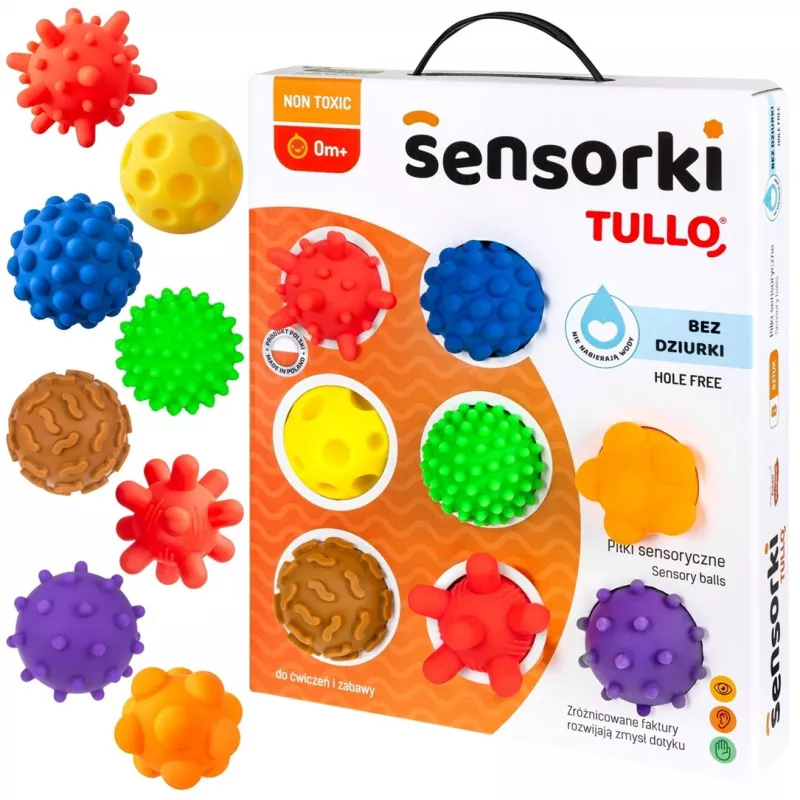 Senzorické lopty bez dierok TULLO 8 kusov