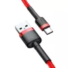 USB 2.0 A na USB-C kábel Baseus CATKLF-B09 1m QC3.0 nylonové opletenie červený, rýchle nabíjanie a synchronizácia dát