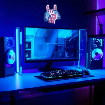 Neónové svetlá MANTA SNL109MT ruka s gamepadom neónová tabuľa, dekoratívne LED osvetlenie pre gaming setup