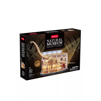 3D LED puzzle Dante CubicFun NatMus Brachiosaurus 05447 – vzdelávací montážny model s LED svetlom
