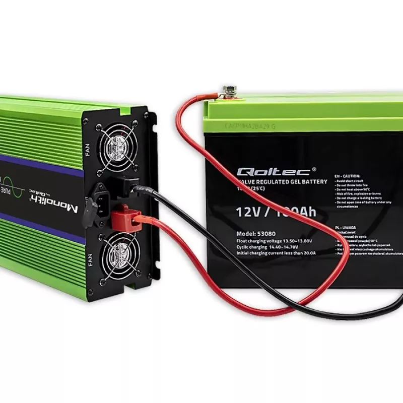 Qoltec Monolith napájací adaptér/menič do auta 5000 W zelená