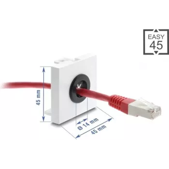 Káblová priechodka DELOCK Easy 14 mm priemer model 91071 pre vedenie káblov a priechodku v stole