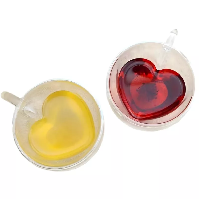 Extralink Home hrnček v tvare srdca, dvojstenné tepelne odolné sklo 250ml
