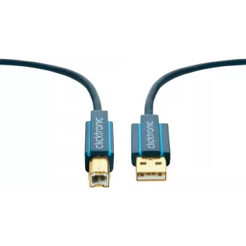 ClickTronic 1,8m USB 2.0 A/B m/m 1.8m USB A USB B modrý USB kábel (70096)