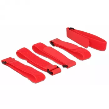 Suchý zips DeLOCK 18705 červená 20 mm x 300 mm 5 kusov