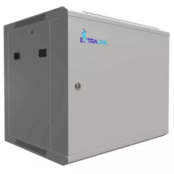 Extralink racková skriňa 9U 600x450 ASP sivá nástenná montáž, kovové dvere