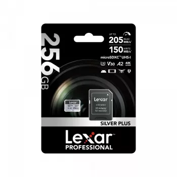 Pamäťová karta microSD 256GB C10 A2 U3 V30 205/150MB/s Silver Plus