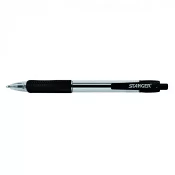 STANGER guľôčkové pero 1.0 Softgrip zatahovacie, čierne, 1 ks 18000300039