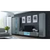 Cama vitrína VIGO '180' 180/40/30 biela/sivá lesklá
