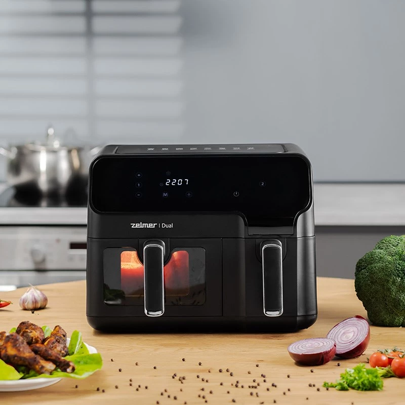 Zelmer ZAF9000 fritéza na horúci vzduch 5,5 l + 3,5 l 2700 W čierna