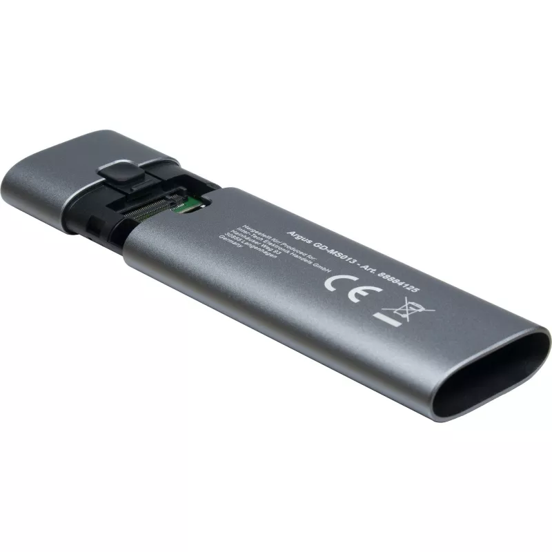 Inter-Tech GD-MS013 puzdro na disk M.2 NVMe, USB-C 3.2 Gen 2 10 Gbit/s, 113x37x12 mm, sivé