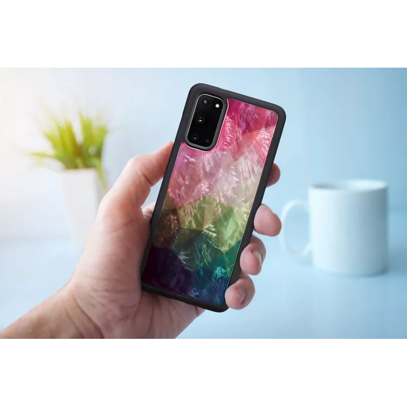 Ochranné puzdro iKins pre Samsung Galaxy S20 – vzor vodných kvetov, čierne