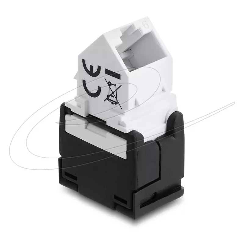 DELOCK Keystone modul RJ45 konektor samica na LSA Cat.6 45° zahnutý netienený čierny