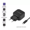 Qoltec 50188 nabíjačka pre mobilné zariadenia notebook, smartfón, smart hodinky, tablet, telefón, univerzálna čierna AC, DC vnútorné