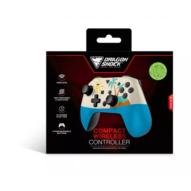 Dragonshock PopTop Compact - gamepad - Nintendo Switch - tlačidlo Späť - D-Pad - tlačidlo Home - tlačidlo Reset - bezdrôtový - Bluetooth - USB Type-C (D