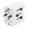 Cestovný adaptér GEMBIRD TPA-EU2A1C15-01-W – 15W, konektor Type-E, 2× USB-A + 1× USB-C, 100–250V