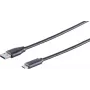 USB kábel S/CONN 77141-0.5 USB 3.2 Gen 1 0,5 m USB C USB A čierny