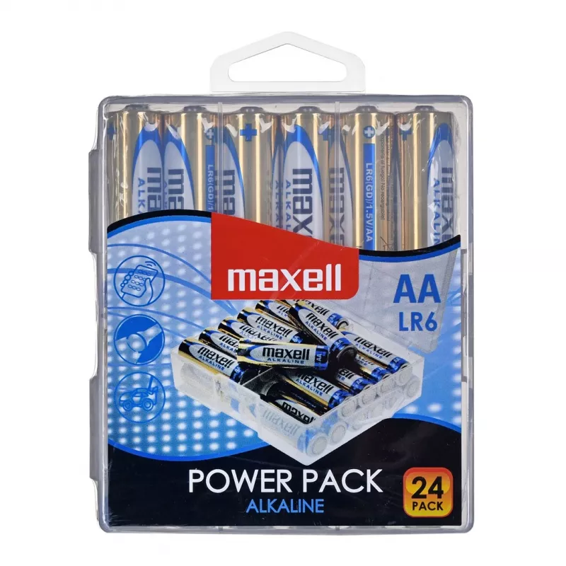 MAXELL alkalická batéria LR6 VALUE BOX, 24 kusov.
