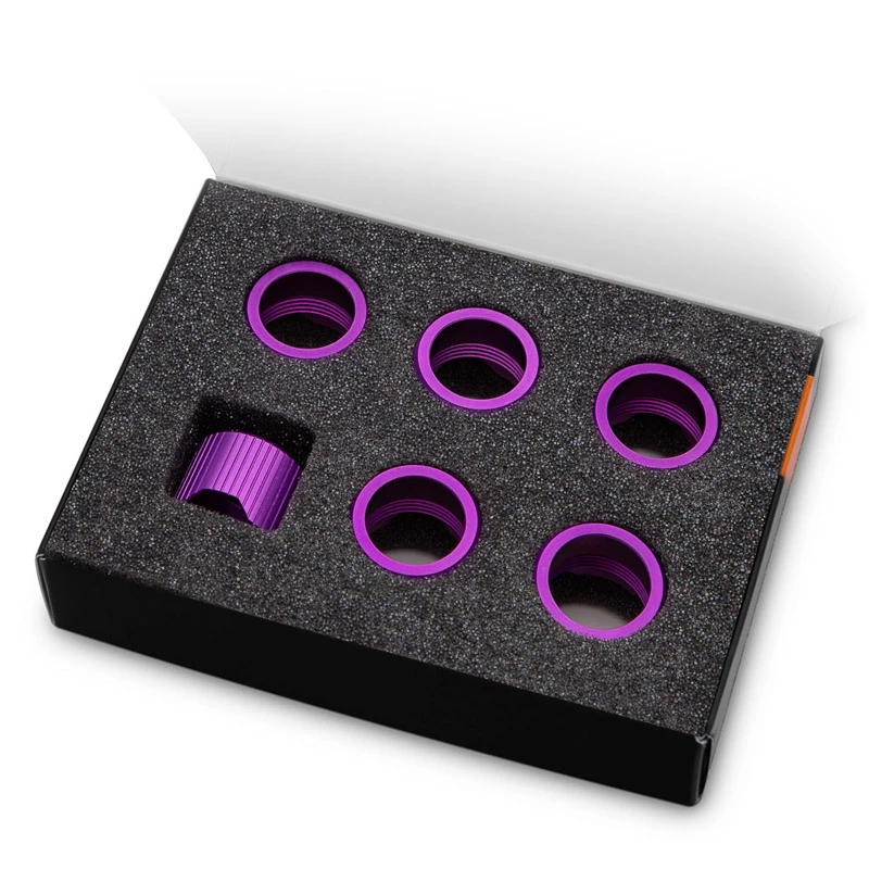 EK Water Blocks EK-Quantum Torque Kompresné krúžky STC 16, Fialové, balenie po 6 ks