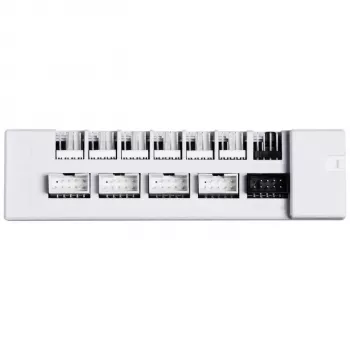 USB a PWM hub Lian Li EDGE HUB EG-HUB01W — 4× USB, 6× PWM, biely