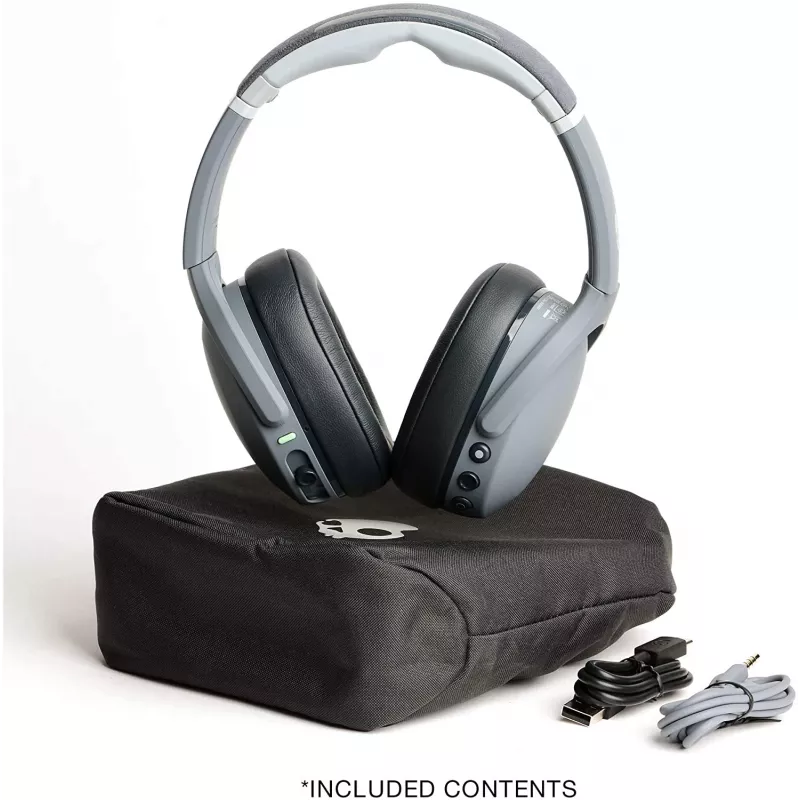 Slúchadlá Skullcandy Crusher Evo — káblové & Bluetooth, sivé, 40 hod. batéria, USB-C, AUX, skladacie