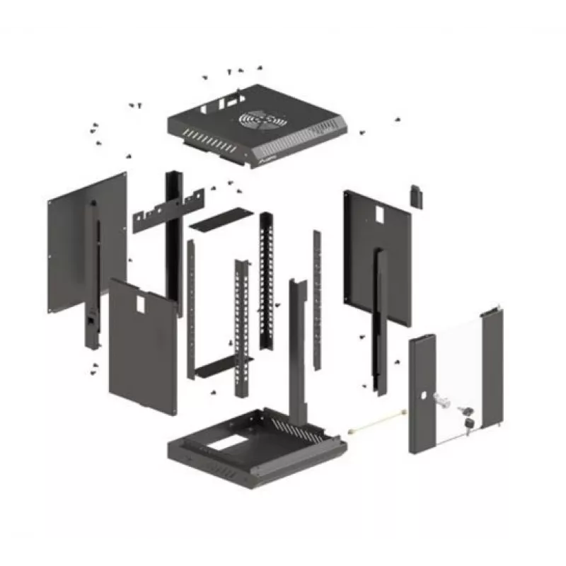 Nástenný rack Lanberg WF11-3306-10B 6U čierny nosnosť 30 kg