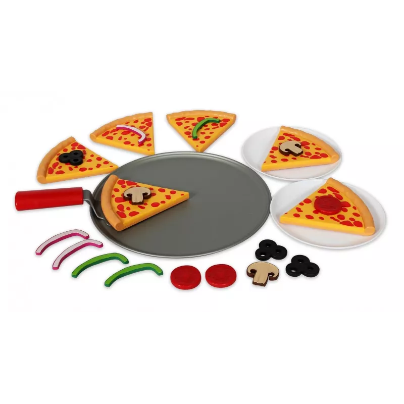 Magnetická sada pizze, MALIK MalBlo Magnetic, hračkárske jedlo na hru rolí, magnetické diely
