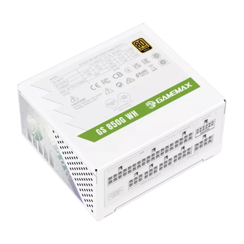 Gamemax napájací zdroj, 80 PLUS, Gold | GS 850G WH | 850 W