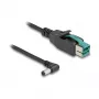 DeLOCK PoweredUSB kábel konektor samec 12 V na DC 5,5 x 2,1 mm konektor samec zahnutý 1 m
