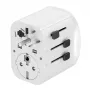 Cestovný adaptér GEMBIRD TPA-EU2A1C15-01-W – 15W, konektor Type-E, 2× USB-A + 1× USB-C, 100–250V