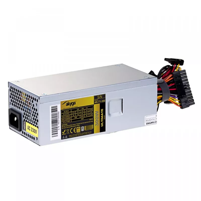 Akyga AK-T1-300 300 W TFX napájací zdroj, aktívne PFC, 80 mm ventilátor