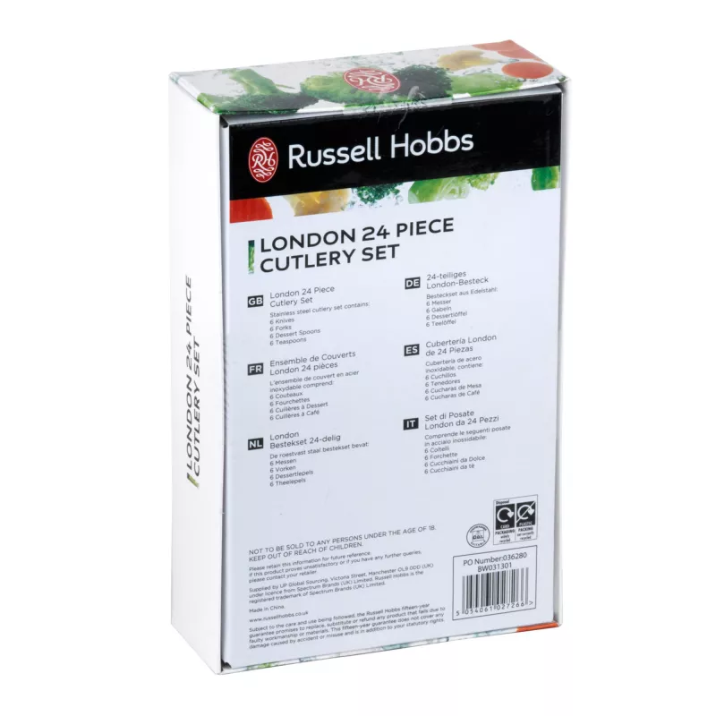 Sada príborov Russell Hobbs BW031302EU7 — 24-dielna z nehrdzavejúcej ocele