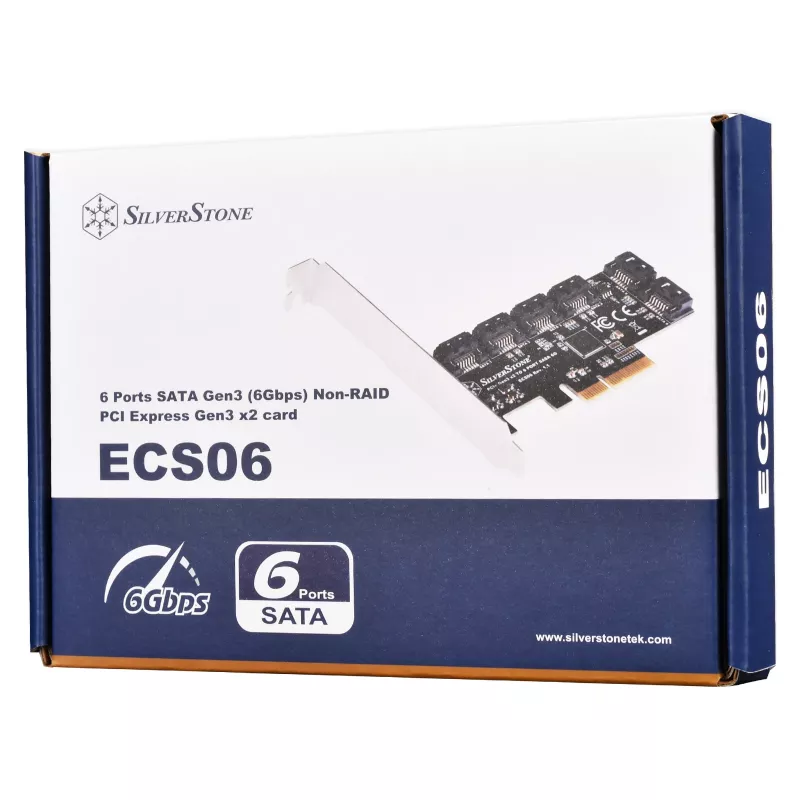 SILVERSTONE Serial ATA radič SST-ECS06 — PCIe karta so 6 SATA portami