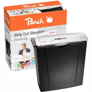 Skartovačka PEACH PS400-02, pásikový rez, 22 cm pracovná šírka, 7 mm rez, čierna/strieborná
