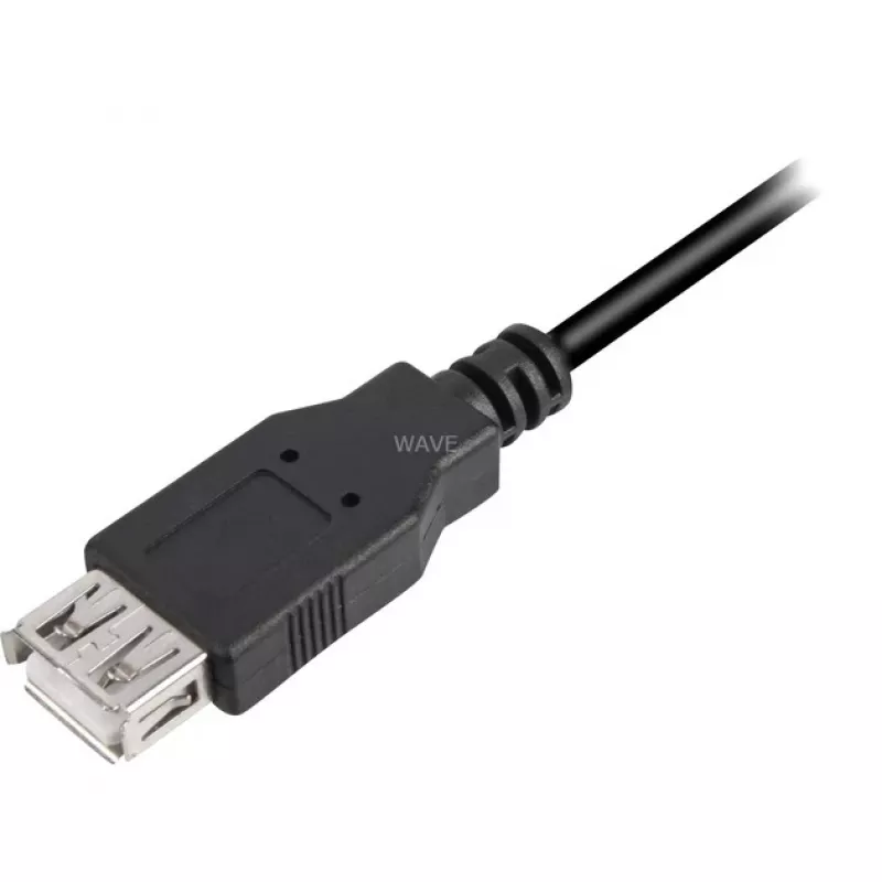 USB 2.0 predlžovací kábel, USB-A konektor samec > USB-A konektor samica čierny, 1,0 meter, dvojité tienenie