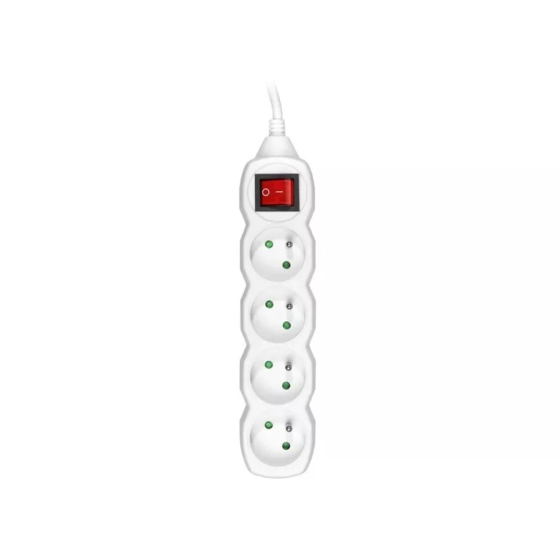 PowerWatch 3 m (4 zásuvky) biela s vypínačom
